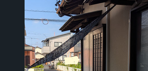 100均遮光ネット取り付け